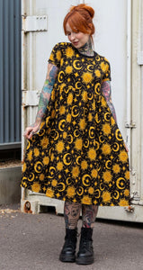 Rebel Romance Celestial Midi Stretch Smock Dress