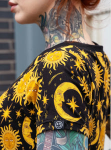 Rebel Romance Celestial Midi Stretch Smock Dress