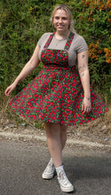 Load image into Gallery viewer, Rebel Romance Strawberry Field Stretch Flared Pinafore
