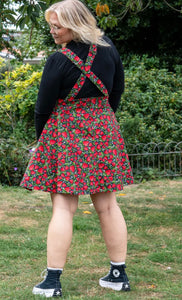 Rebel Romance Strawberry Field Stretch Flared Pinafore