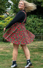 Load image into Gallery viewer, Rebel Romance Strawberry Field Stretch Flared Pinafore