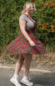 Rebel Romance Strawberry Field Stretch Flared Pinafore