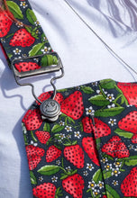 Load image into Gallery viewer, Rebel Romance Strawberry Field Stretch Flared Pinafore