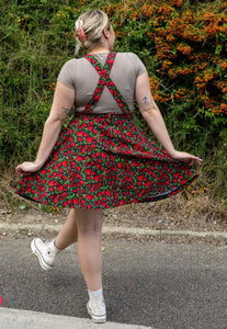 Rebel Romance Strawberry Field Stretch Flared Pinafore
