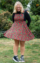 Load image into Gallery viewer, Rebel Romance Strawberry Field Stretch Flared Pinafore