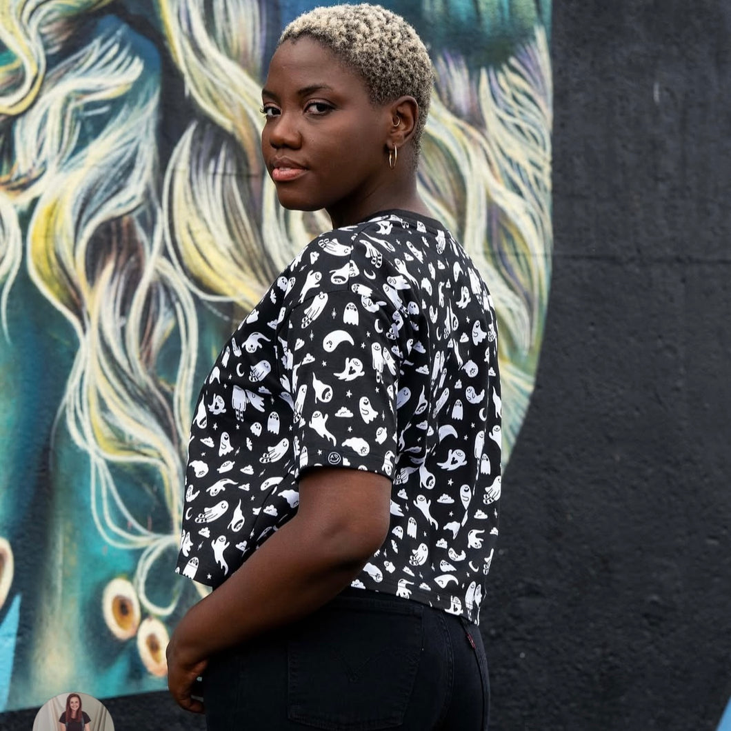 Rebel Romance x Yasmin Cousins Ghosties Cropped Boxy Tee