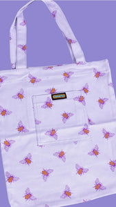 Lavender Bees Tote Bag