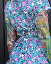 Load image into Gallery viewer, Halloween: Pretty Spooky Stretch Belted Tea Dress with Pockets