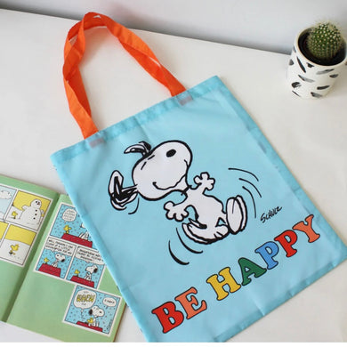 Snoopy Be Happy Tote  Eco Shopper Bag