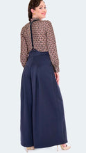 Load image into Gallery viewer, Wide Leg Suspender Trousers Navy