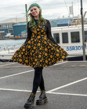 Load image into Gallery viewer, Rebel Romance Celestial Sun and Moon Stretch Flared Pinafore