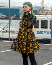 Load image into Gallery viewer, Rebel Romance Celestial Sun and Moon Stretch Flared Pinafore