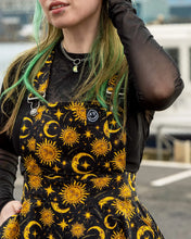 Load image into Gallery viewer, Rebel Romance Celestial Sun and Moon Stretch Flared Pinafore