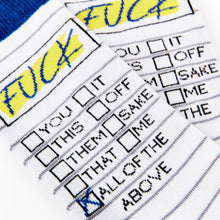 Load image into Gallery viewer, Unisex Fuck Tick List Socks