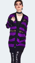 Load image into Gallery viewer, Oversized Stripe Purple Cardigan