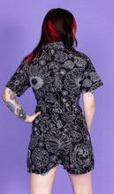 Load image into Gallery viewer, Black Floral Stretch Twill Playsuit