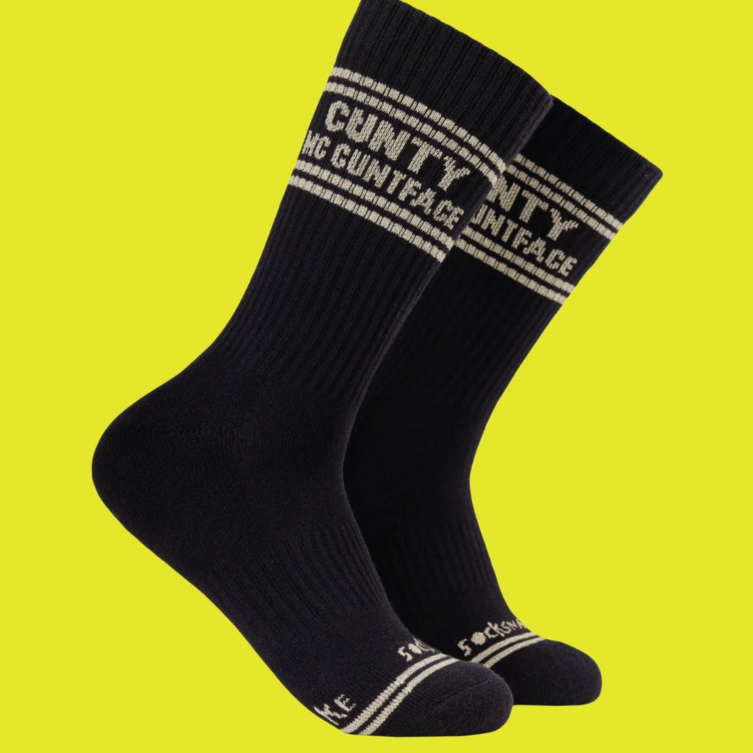 SWEARY SPORTS SOCKS - CUNTY MC CUNTFACE