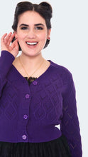 Load image into Gallery viewer, Purple Chunky Knit Cardigan