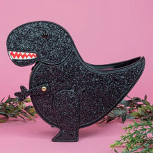 Load image into Gallery viewer, Dino Bag Black Glitter