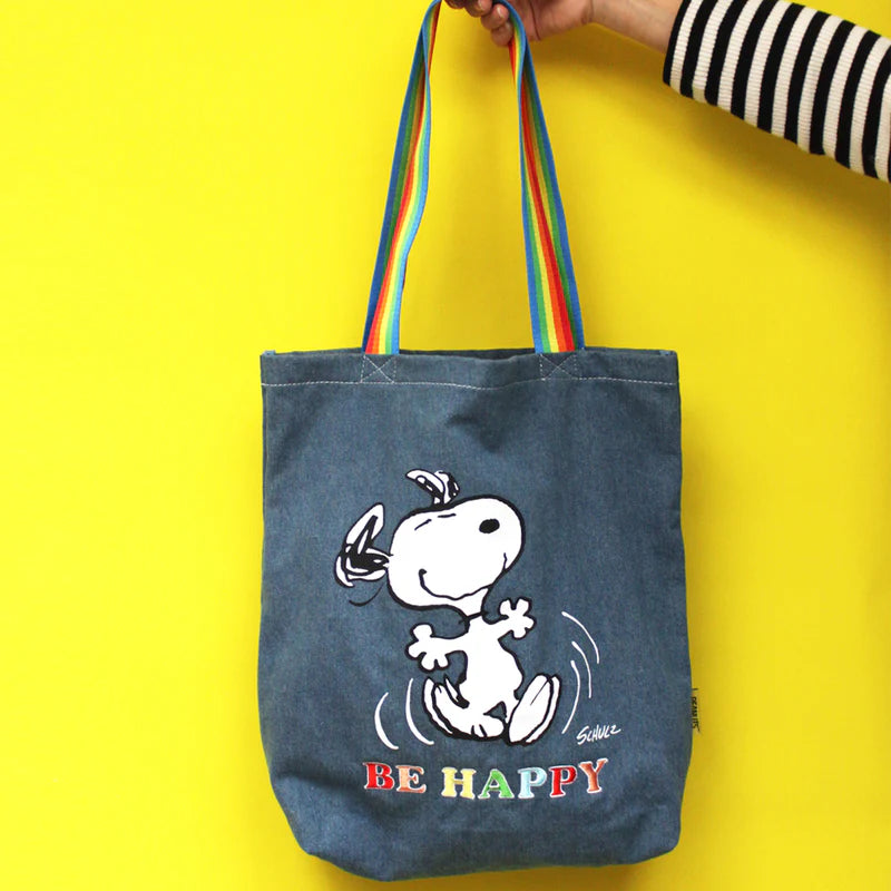 Peanuts Be Happy Stonewash Tote