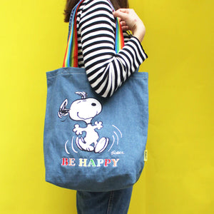 Peanuts Be Happy Stonewash Tote