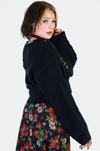Load image into Gallery viewer, ROSE EMBROIDERED OVERSIZED CARDIGAN