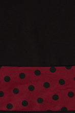 Load image into Gallery viewer, Lily Burgundy &amp; Black Polka Dot Off Shoulder Dress