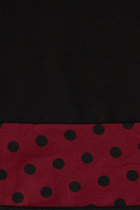 Lily Burgundy & Black Polka Dot Off Shoulder Dress