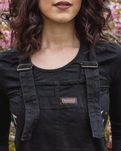Load image into Gallery viewer, Black Stretch Denim Dungarees