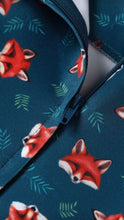 Load image into Gallery viewer, Amanda Dark Green Cute Fox Print Swing Dress