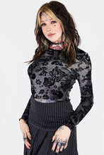 Load image into Gallery viewer, Flocked Skull Crop Top