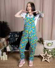 Load image into Gallery viewer, Rainbow Dinosaurs Stretch Twill Dungarees