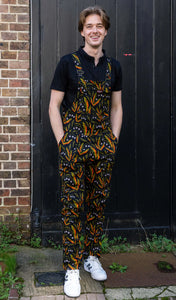 Halloween: Run & Fly x Clare Lewis Poison and Plants Stretch Twill Dungarees