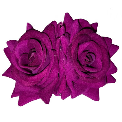 Ellen Purple Double Rose Hair Flower