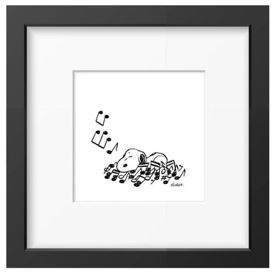 Peanuts Bed of Notes Framed Print Snoopy