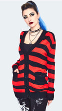 Load image into Gallery viewer, Red Striped Oversized Cardigan