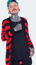 Load image into Gallery viewer, Red Striped Oversized Cardigan