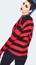 Load image into Gallery viewer, Red Striped Oversized Cardigan