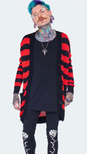 Load image into Gallery viewer, Red Striped Oversized Cardigan