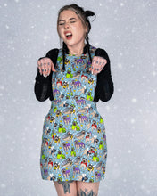 Load image into Gallery viewer, Pug Bugs Stretch Twill Pinafore Dress