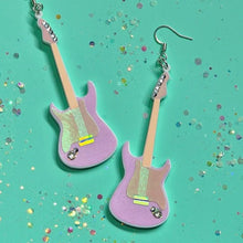 Load image into Gallery viewer, Glowing Guitar Earrings