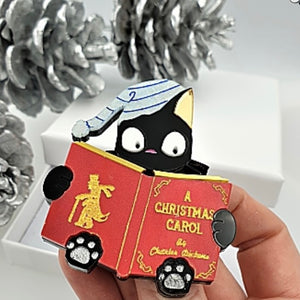 CHRISTMAS CAROL CAT BROOCH