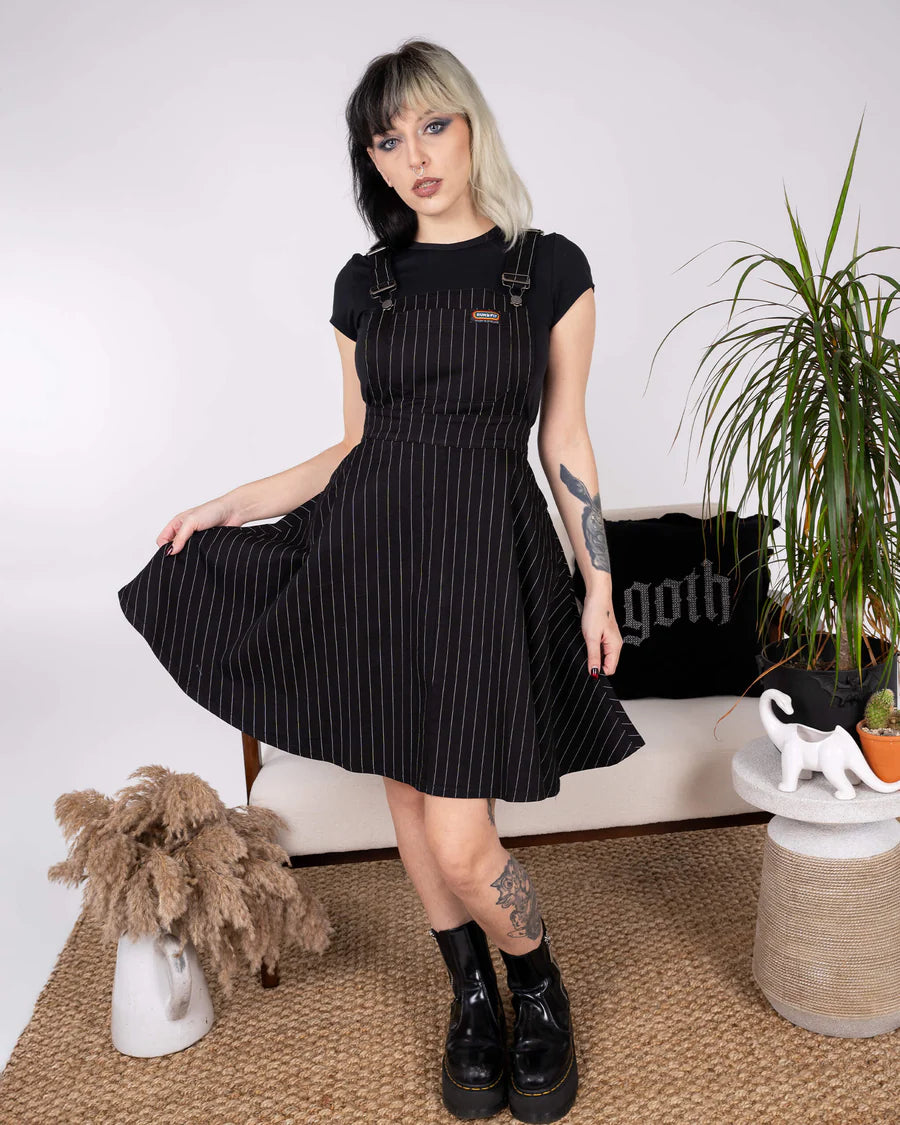 green emerald velvet dress Dakota Pinafore Dress – Hell Bunny main image 1