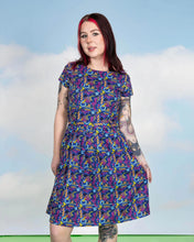 Load image into Gallery viewer, 90&#39;s Arcade Stretch Belted Tea Dress with Pockets