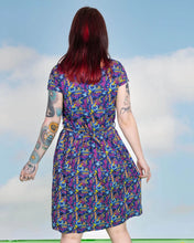 Load image into Gallery viewer, 90&#39;s Arcade Stretch Belted Tea Dress with Pockets