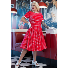 Load image into Gallery viewer, Darlene Red White Polka Dress