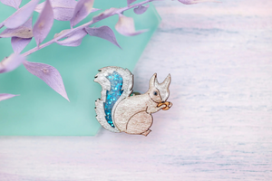 Grey Squirrel Pin