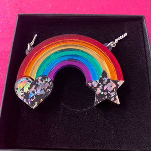 Rainbow Necklace Glitter