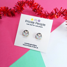 Load image into Gallery viewer, Penguin stud earrings