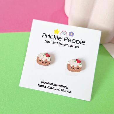 Christmas pudding stud earrings